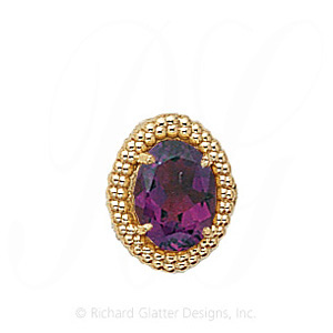 GS183 AMY - 14 Karat Gold Amethyst Slide 